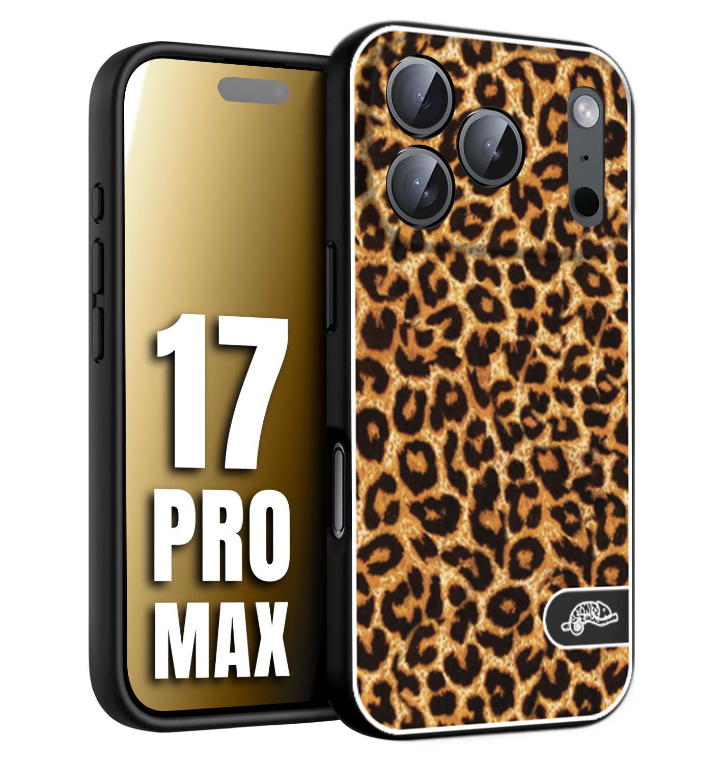 CUSTOMIZZA - Custodia cover nera morbida in tpu compatibile per iPhone 17 PRO MAX leopardato maculato donna marrone leopard brown