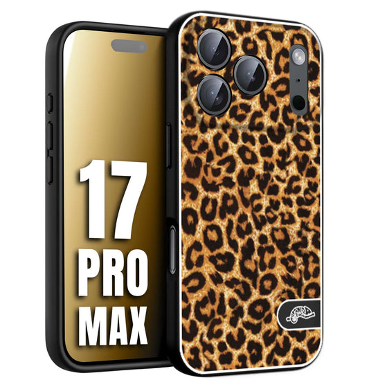CUSTOMIZZA - Custodia cover nera morbida in tpu compatibile per iPhone 17 PRO MAX leopardato maculato donna marrone leopard brown