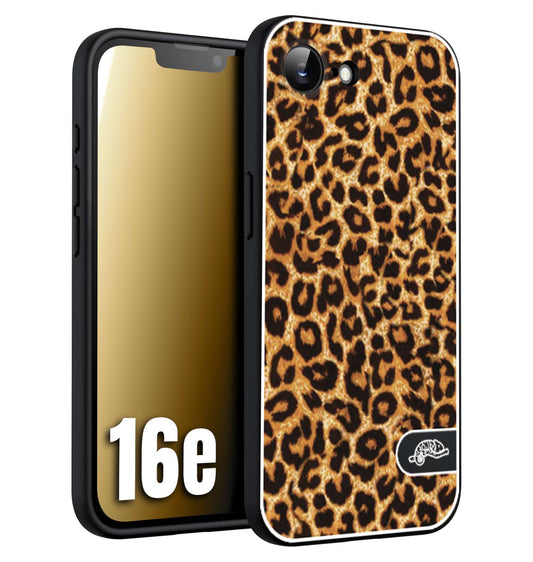 CUSTOMIZZA - Custodia cover nera morbida in tpu compatibile per iPhone 16E leopardato maculato donna marrone leopard brown