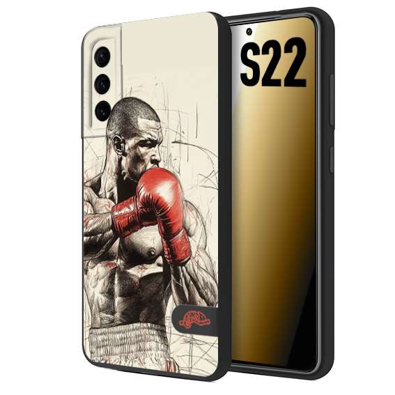 CUSTOMIZZA - Custodia cover nera morbida in tpu compatibile per Samsung S22 pugilato pugili disegno tattoo guantoni box sport ring