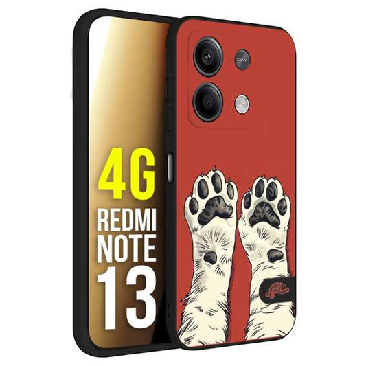 CUSTOMIZZA - Custodia cover nera morbida in tpu compatibile per Xiaomi Redmi Note 13 4G eopardato maculato donna rosa leopard