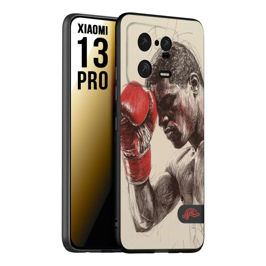 CUSTOMIZZA - Custodia cover nera morbida in tpu compatibile per Xiaomi 13 PRO pugilato pugili disegno tattoo guantoni boxer pesi massimi