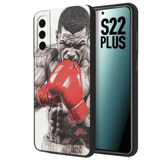 CUSTOMIZZA - Custodia cover nera morbida in tpu compatibile per Samsung S22 PLUS pugilato pugili disegno tattoo guantoni box pesi massimi gancio