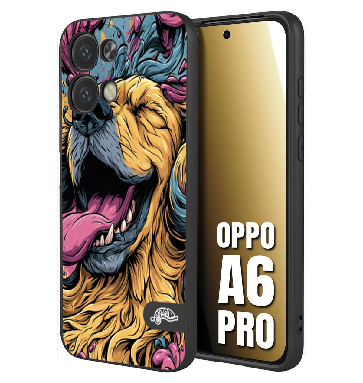 CUSTOMIZZA - Custodia cover nera morbida in tpu compatibile per Oppo A6 PRO Negroni cocktail teschio illustrazione rosso arancia ghiaccio piccante street art fumetto