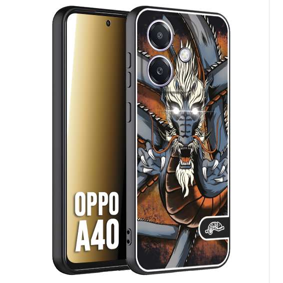 CUSTOMIZZA - Custodia cover nera morbida in tpu compatibile per Oppo A40 drago giapponese tattoo japan dragon