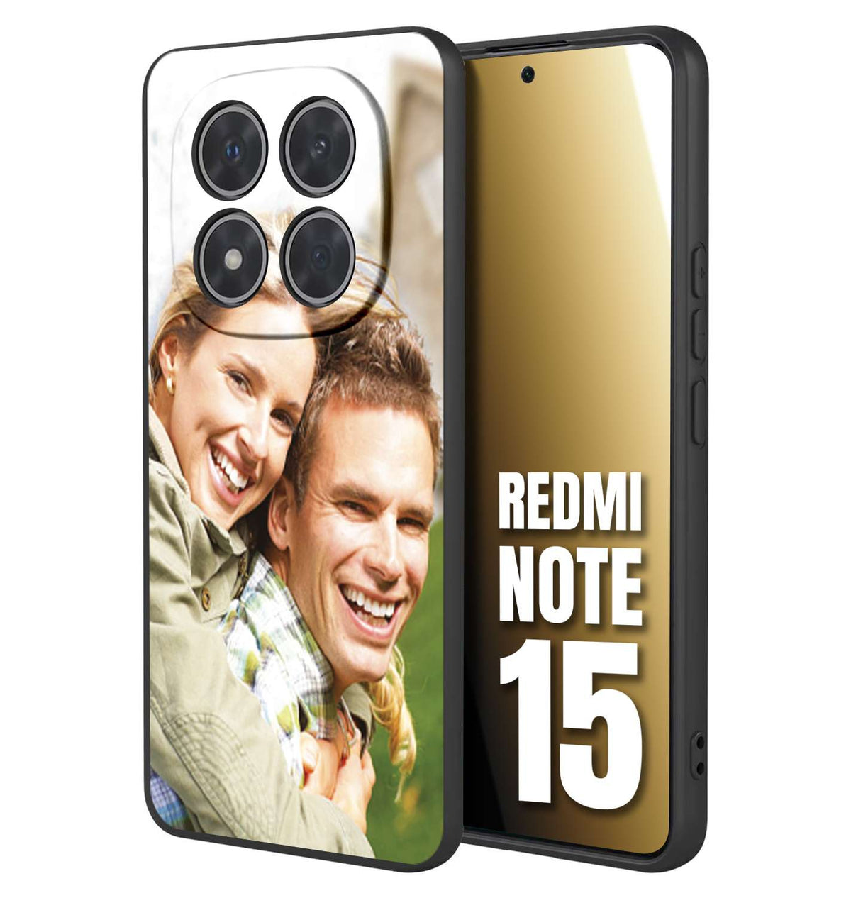 CUSTOMIZZA - Custodia cover nera morbida in tpu compatibile per Xiaomi Redmi Note 15 personalizzata con foto immagine scritta a piacere