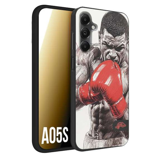 CUSTOMIZZA - Custodia cover nera morbida in tpu compatibile per Samsung A05S pugilato pugili disegno tattoo guantoni box pesi massimi gancio