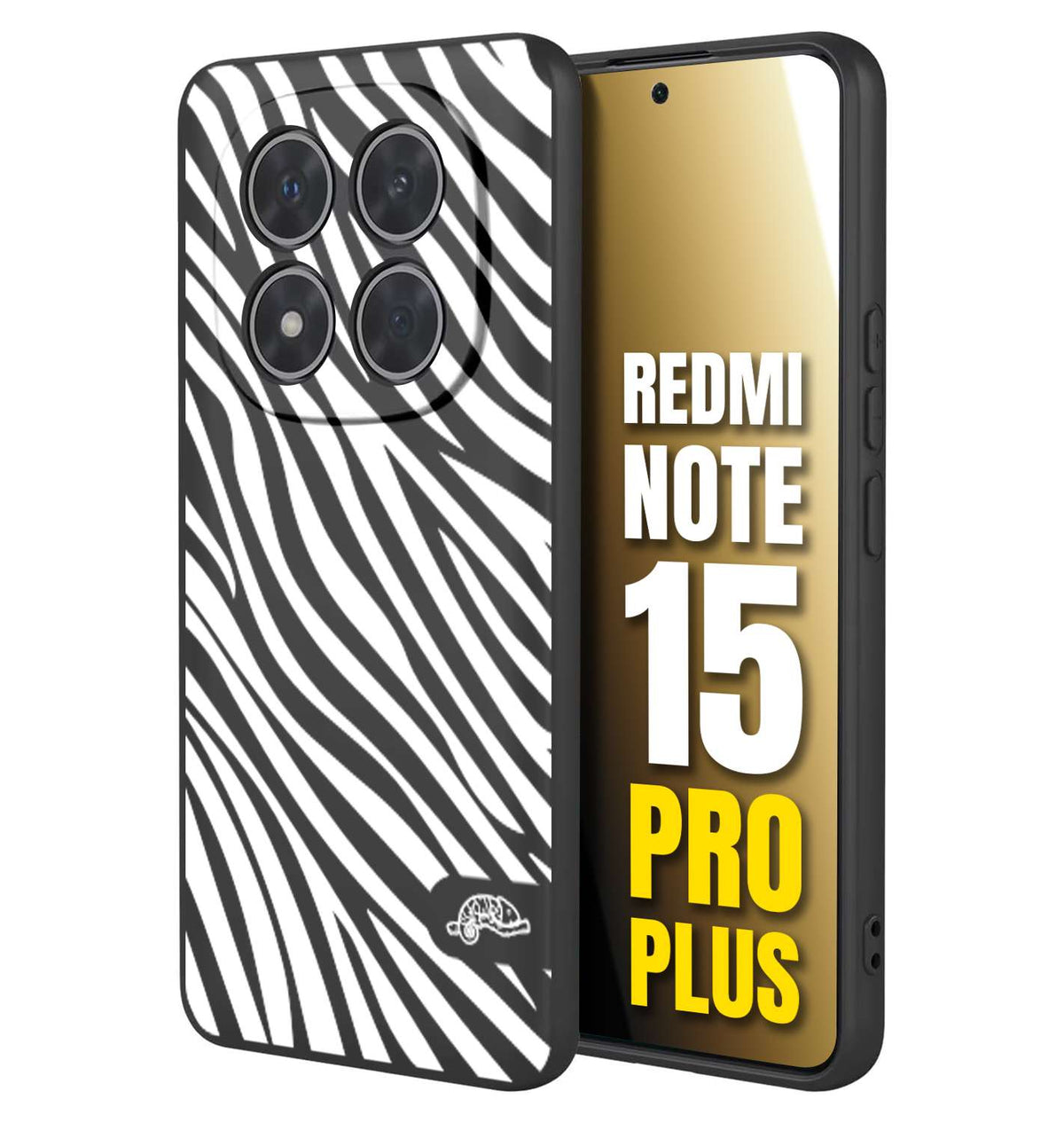 CUSTOMIZZA - Custodia cover nera morbida in tpu compatibile per Xiaomi Redmi Note 15 PRO PLUS zebrata maculata a rilievo soft touch donna bianca