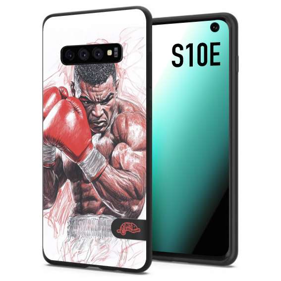 CUSTOMIZZA - Custodia cover nera morbida in tpu compatibile per Samsung S10E pugilato pugili disegno tattoo guantoni boxer pesi massimi iron mike