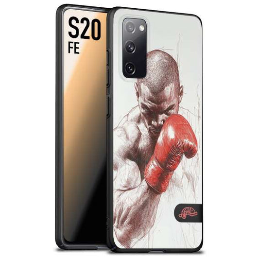CUSTOMIZZA - Custodia cover nera morbida in tpu compatibile per Samsung S20 FE pugilato pugili disegno tattoo guantoni box sport primo piano