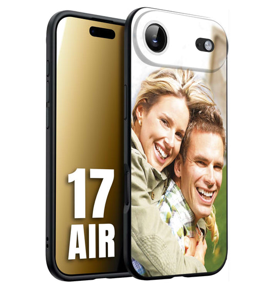 CUSTOMIZZA - Custodia cover nera morbida in tpu compatibile per iPhone 17 AIR personalizzata con foto immagine scritta a piacere