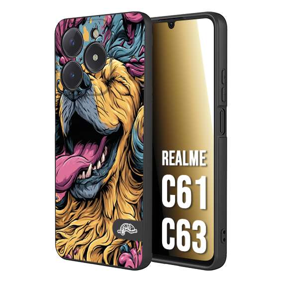CUSTOMIZZA - Custodia cover nera morbida in tpu compatibile per Realme C61 - C63 Negroni cocktail teschio illustrazione rosso arancia ghiaccio piccante street art fumetto