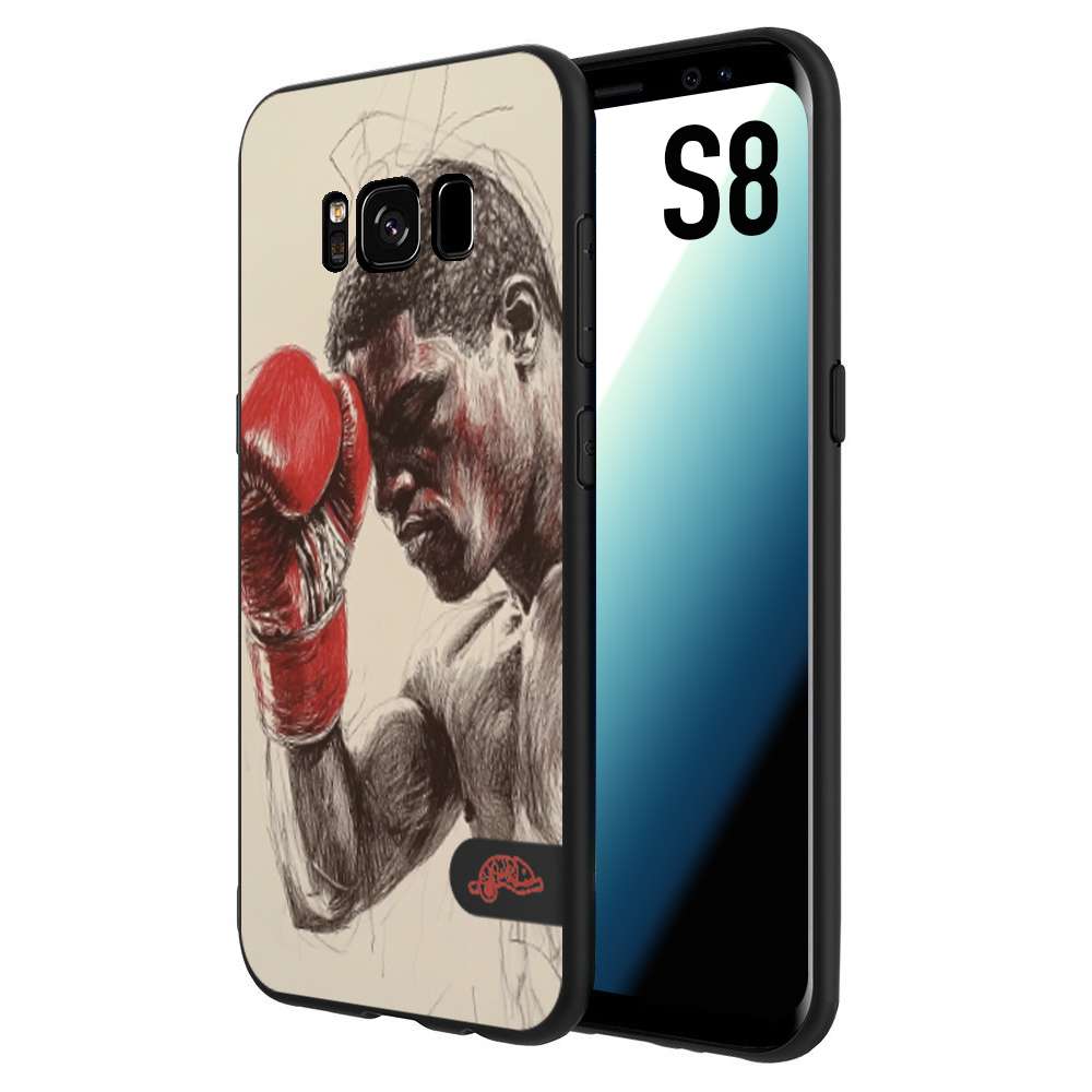 CUSTOMIZZA - Custodia cover nera morbida in tpu compatibile per Samsung S8 pugilato pugili disegno tattoo guantoni boxer pesi massimi