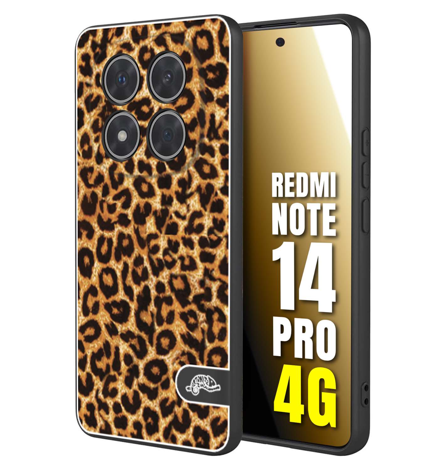 CUSTOMIZZA - Custodia cover nera morbida in tpu compatibile per Xiaomi Redmi Note 14 PRO 4G leopardato maculato donna marrone leopard brown
