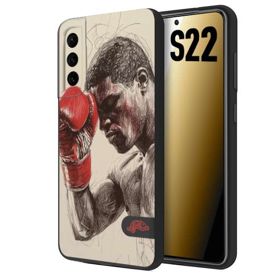 CUSTOMIZZA - Custodia cover nera morbida in tpu compatibile per Samsung S22 pugilato pugili disegno tattoo guantoni boxer pesi massimi