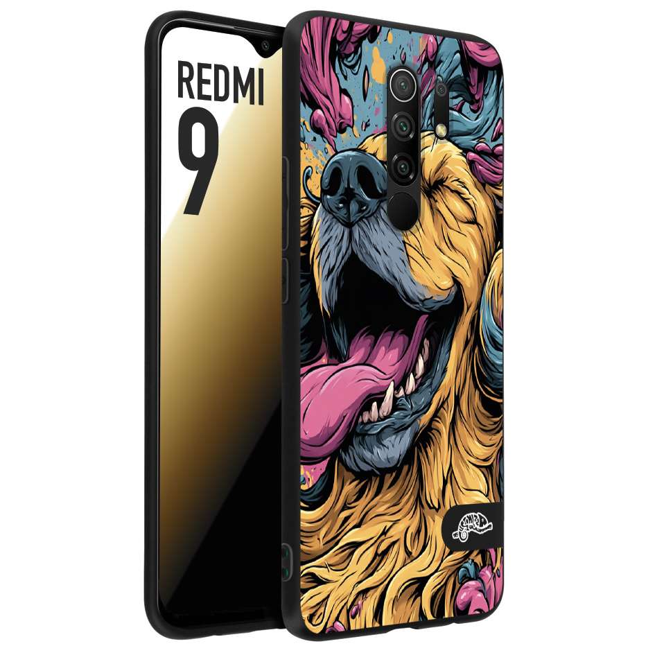 CUSTOMIZZA - Custodia cover nera morbida in tpu compatibile per Xiaomi Redmi 9 Negroni cocktail teschio illustrazione rosso arancia ghiaccio piccante street art fumetto