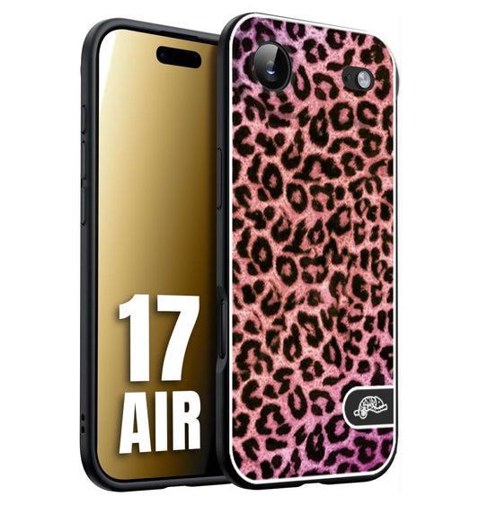 CUSTOMIZZA - Custodia cover nera morbida in tpu compatibile per iPhone 17 AIR leopardato maculato donna rosa leopard