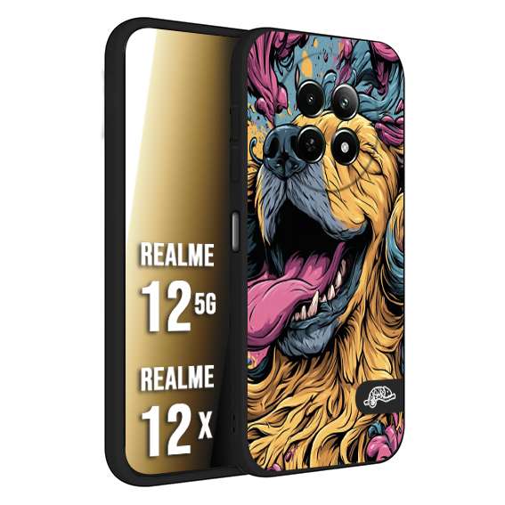 CUSTOMIZZA - Custodia cover nera morbida in tpu compatibile per Realme 12 5G - 12X Negroni cocktail teschio illustrazione rosso arancia ghiaccio piccante street art fumetto