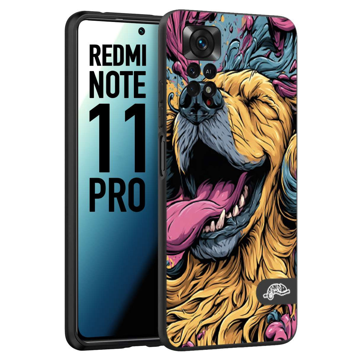 CUSTOMIZZA - Custodia cover nera morbida in tpu compatibile per Xiaomi Redmi Note 11 PRO Negroni cocktail teschio illustrazione rosso arancia ghiaccio piccante street art fumetto