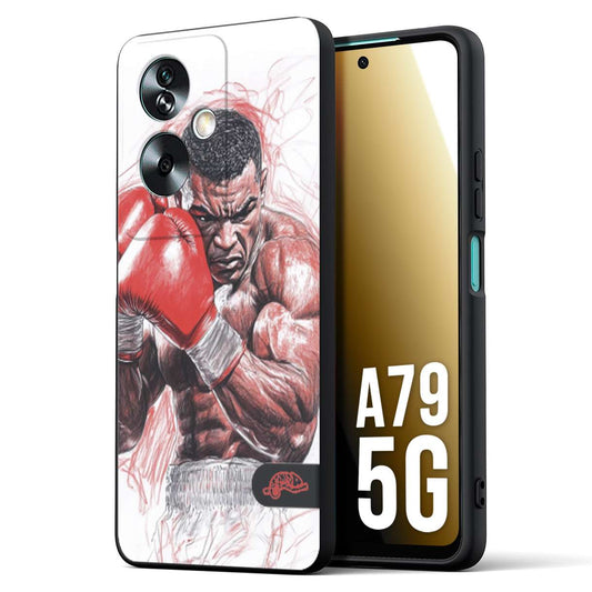 CUSTOMIZZA - Custodia cover nera morbida in tpu compatibile per Oppo A79 5G pugilato pugili disegno tattoo guantoni boxer pesi massimi iron mike