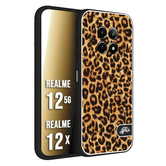 CUSTOMIZZA - Custodia cover nera morbida in tpu compatibile per Realme 12 5G - 12X leopardato maculato donna marrone leopard brown