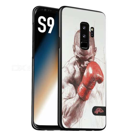 CUSTOMIZZA - Custodia cover nera morbida in tpu compatibile per Samsung S9 pugilato pugili disegno tattoo guantoni box sport primo piano