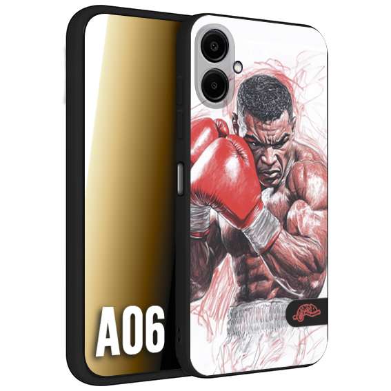 CUSTOMIZZA - Custodia cover nera morbida in tpu compatibile per Samsung A06 pugilato pugili disegno tattoo guantoni boxer pesi massimi iron mike