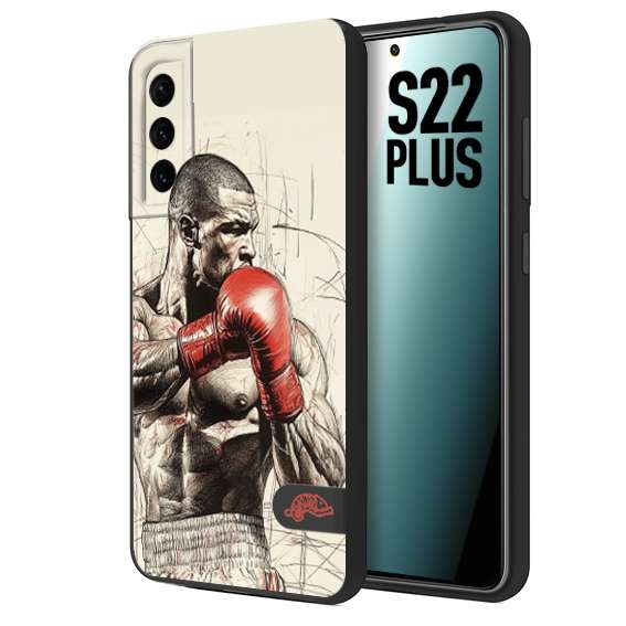 CUSTOMIZZA - Custodia cover nera morbida in tpu compatibile per Samsung S22 PLUS pugilato pugili disegno tattoo guantoni box sport ring