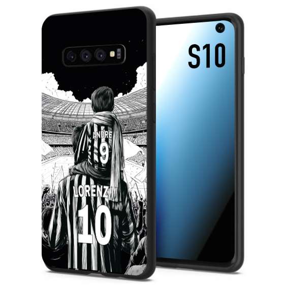 CUSTOMIZZA - Custodia cover nera morbida in tpu compatibile per Samsung S10 personalizzata calcio football nome e numero calciatori bianconeri bianca e nera