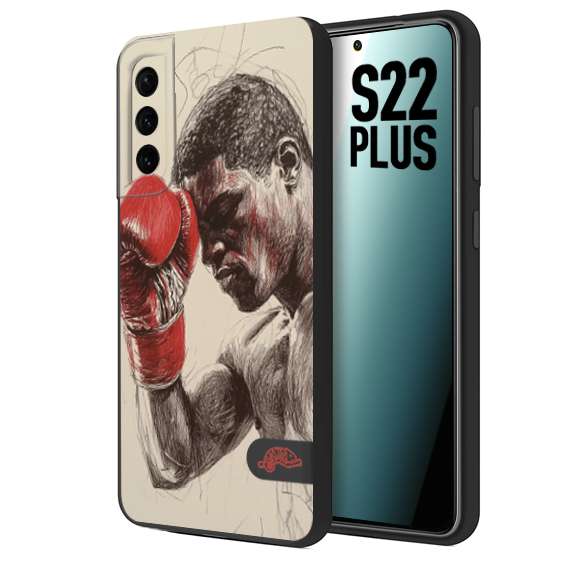 CUSTOMIZZA - Custodia cover nera morbida in tpu compatibile per Samsung S22 PLUS pugilato pugili disegno tattoo guantoni boxer pesi massimi