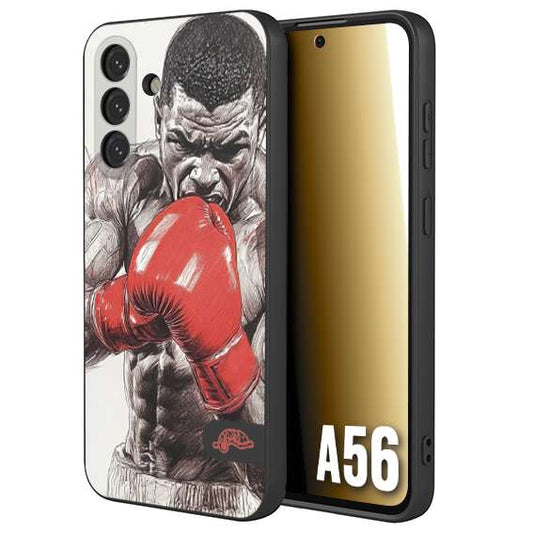 CUSTOMIZZA - Custodia cover nera morbida in tpu compatibile per Samsung A56 5G pugilato pugili disegno tattoo guantoni box pesi massimi gancio
