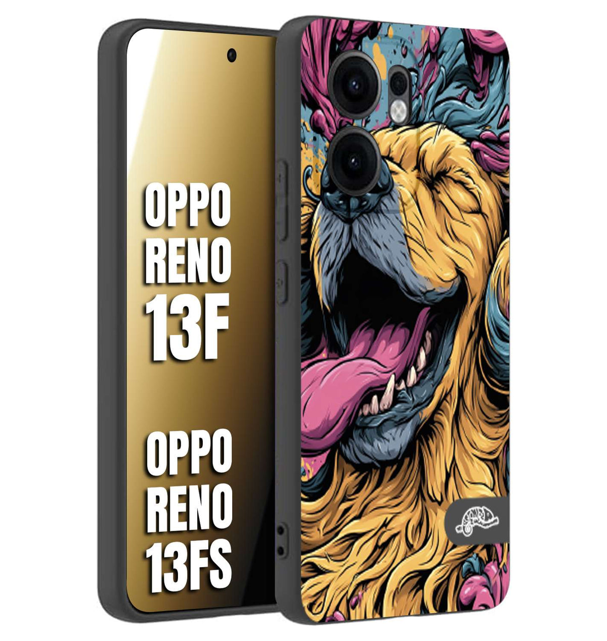 CUSTOMIZZA - Custodia cover nera morbida in tpu compatibile per Oppo Reno 13 F Negroni cocktail teschio illustrazione rosso arancia ghiaccio piccante street art fumetto