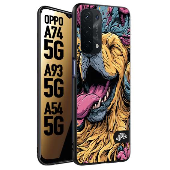 CUSTOMIZZA - Custodia cover nera morbida in tpu compatibile per Oppo A74 5G - A93 5G - A54 5G Negroni cocktail teschio illustrazione rosso arancia ghiaccio piccante street art fumetto