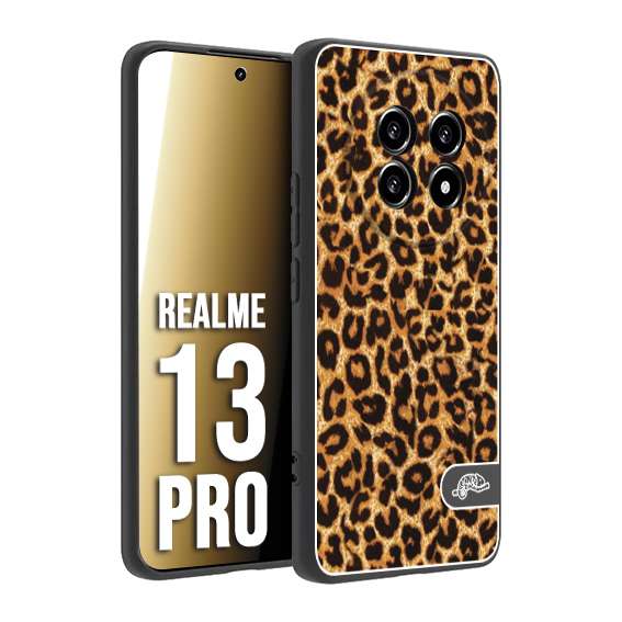 CUSTOMIZZA - Custodia cover nera morbida in tpu compatibile per Realme 13 PRO leopardato maculato donna marrone leopard brown