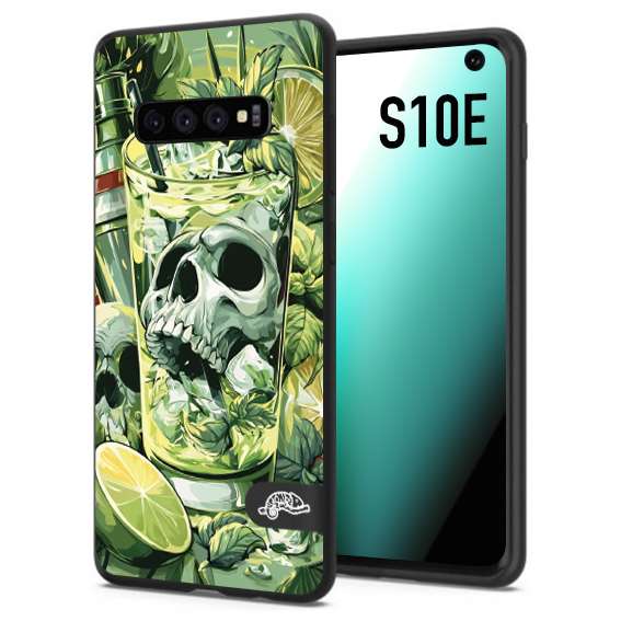 CUSTOMIZZA - Custodia cover nera morbida in tpu compatibile per Samsung S10E Mojito cocktail teschio illustrazione drink lime menta ghiacci tropicale street art