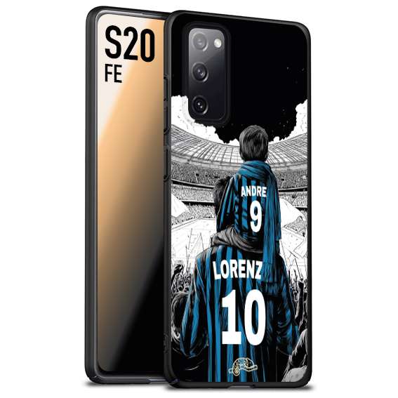 CUSTOMIZZA - Custodia cover nera morbida in tpu compatibile per Samsung S20 FE personalizzata calcio football padre e figlio calciatori nerazzurra