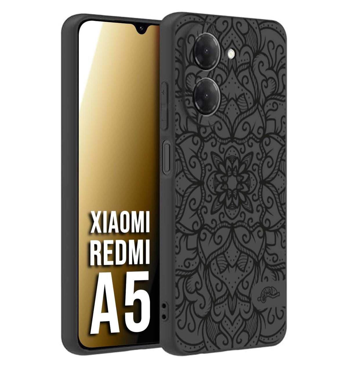 CUSTOMIZZA - Custodia cover nera morbida in tpu compatibile per Xiaomi Redmi A5 mandala nero fiore vedo non vedo donna