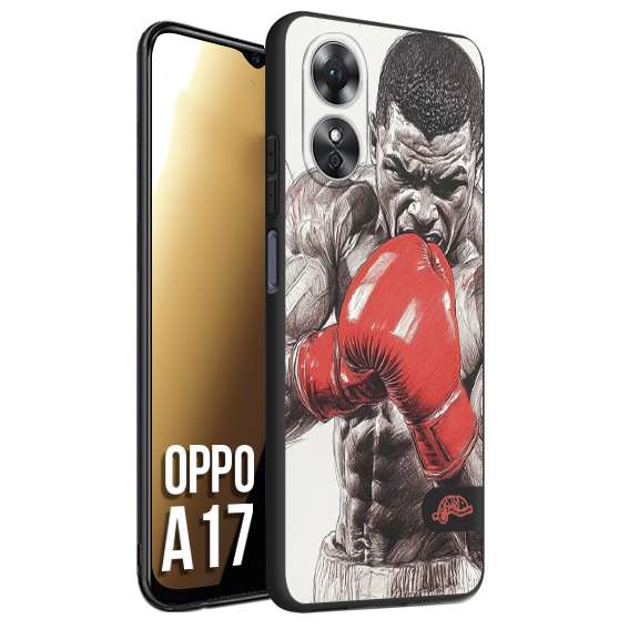 CUSTOMIZZA - Custodia cover nera morbida in tpu compatibile per Oppo A17 pugilato pugili disegno tattoo guantoni box pesi massimi gancio