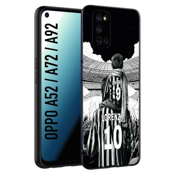 CUSTOMIZZA - Custodia cover nera morbida in tpu compatibile per Oppo A52 - A72 - A92 personalizzata calcio football nome e numero calciatori bianconeri bianca e nera