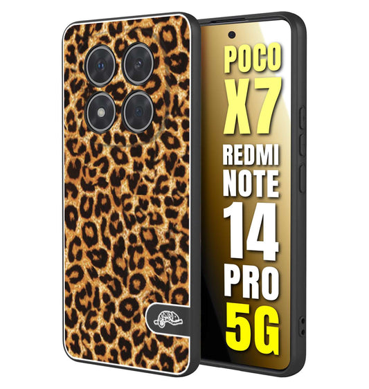 CUSTOMIZZA - Custodia cover nera morbida in tpu compatibile per Xiaomi Redmi Note 14 PRO 5G leopardato maculato donna marrone leopard brown