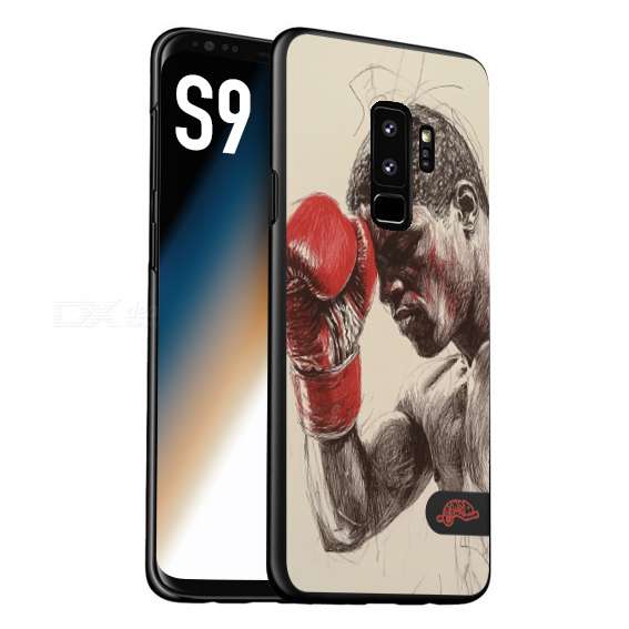 CUSTOMIZZA - Custodia cover nera morbida in tpu compatibile per Samsung S9 pugilato pugili disegno tattoo guantoni boxer pesi massimi