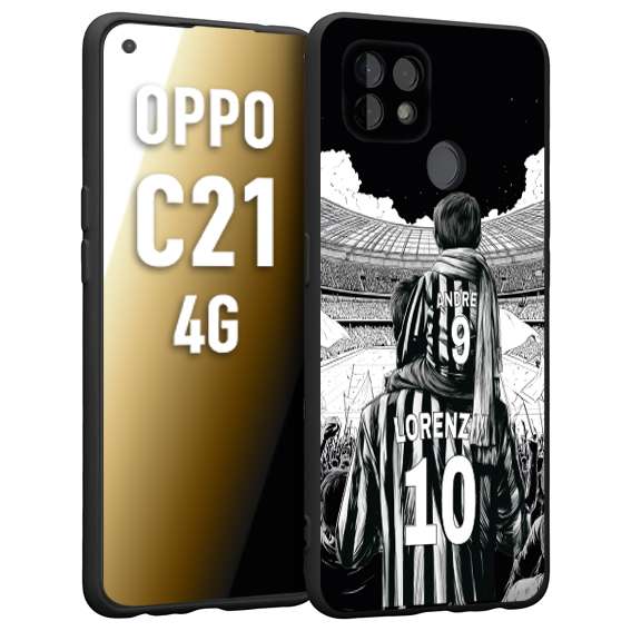 CUSTOMIZZA - Custodia cover nera morbida in tpu compatibile per Realme C21 4G personalizzata calcio football nome e numero calciatori bianconeri bianca e nera