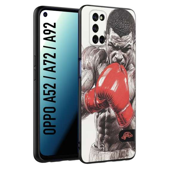 CUSTOMIZZA - Custodia cover nera morbida in tpu compatibile per Oppo A52 - A72 - A92 pugilato pugili disegno tattoo guantoni box pesi massimi gancio