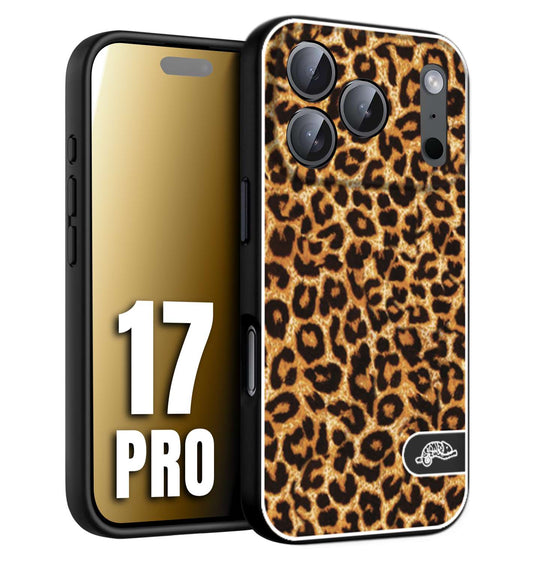 CUSTOMIZZA - Custodia cover nera morbida in tpu compatibile per iPhone 17 PRO leopardato maculato donna marrone leopard brown