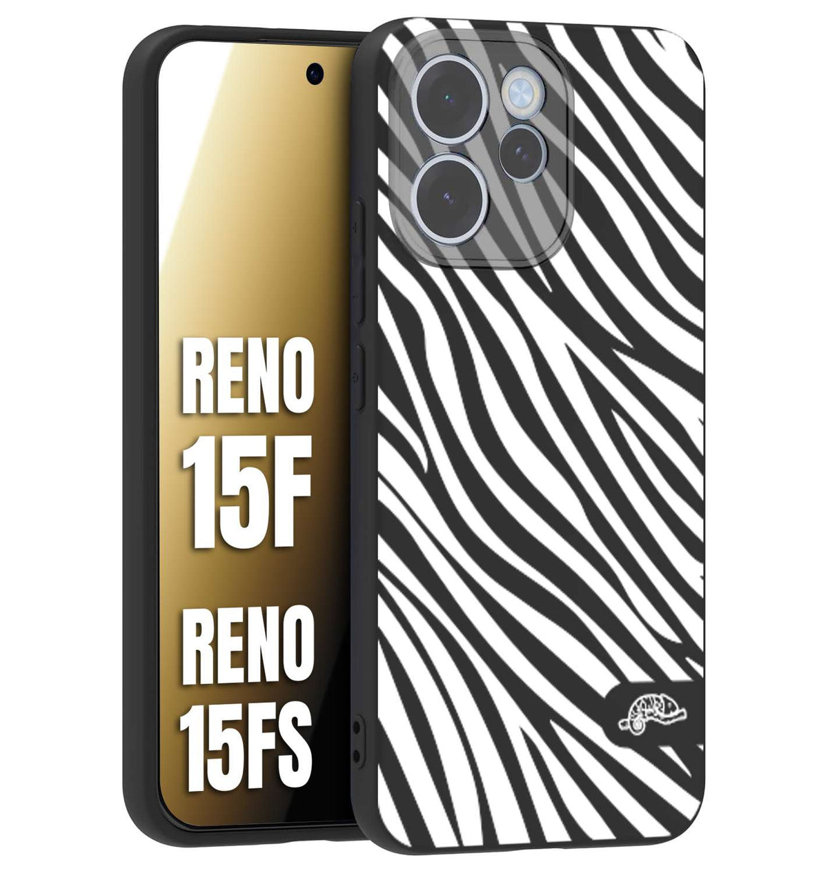 CUSTOMIZZA - Custodia cover nera morbida in tpu compatibile per Oppo Reno 15 F - Reno 15 FS zebrata maculata a rilievo soft touch donna bianca