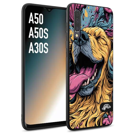 CUSTOMIZZA - Custodia cover nera morbida in tpu compatibile per Samsung A50 - A50S - A30S Negroni cocktail teschio illustrazione rosso arancia ghiaccio piccante street art fumetto