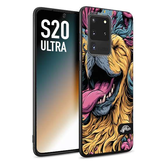 CUSTOMIZZA - Custodia cover nera morbida in tpu compatibile per Samsung S20 ULTRA Golden Retriever illustrazione cane pop art cane street art cartone animato