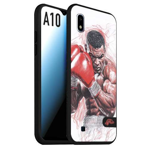 CUSTOMIZZA - Custodia cover nera morbida in tpu compatibile per Samsung A10 pugilato pugili disegno tattoo guantoni boxer pesi massimi iron mike