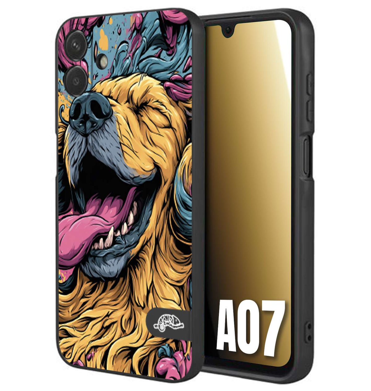 CUSTOMIZZA - Custodia cover nera morbida in tpu compatibile per Samsung A07 Negroni cocktail teschio illustrazione rosso arancia ghiaccio piccante street art fumetto