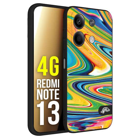 CUSTOMIZZA - Custodia cover nera morbida in tpu compatibile per Xiaomi Redmi Note 13 4G eopardato maculato donna rosa leopard